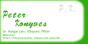 peter konyves business card